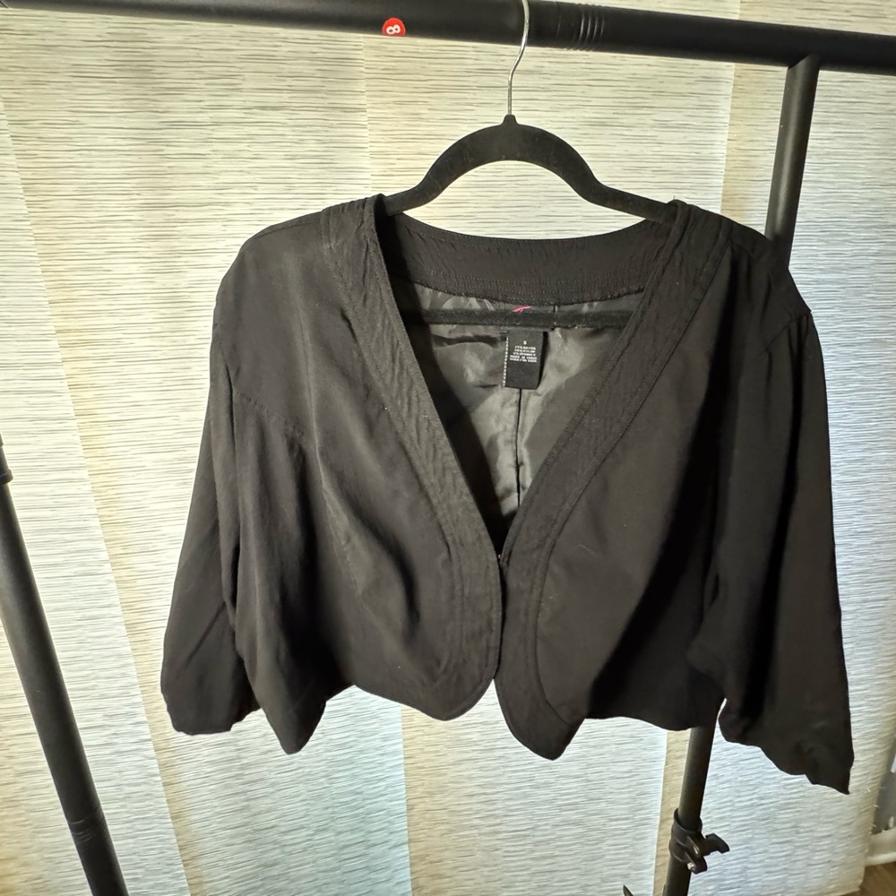 Torrid Black Shawl Blazer with Hook Closure